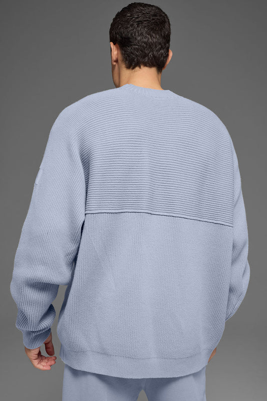 Domain Shift Rib Knit Sweater Crew - Winter Frost