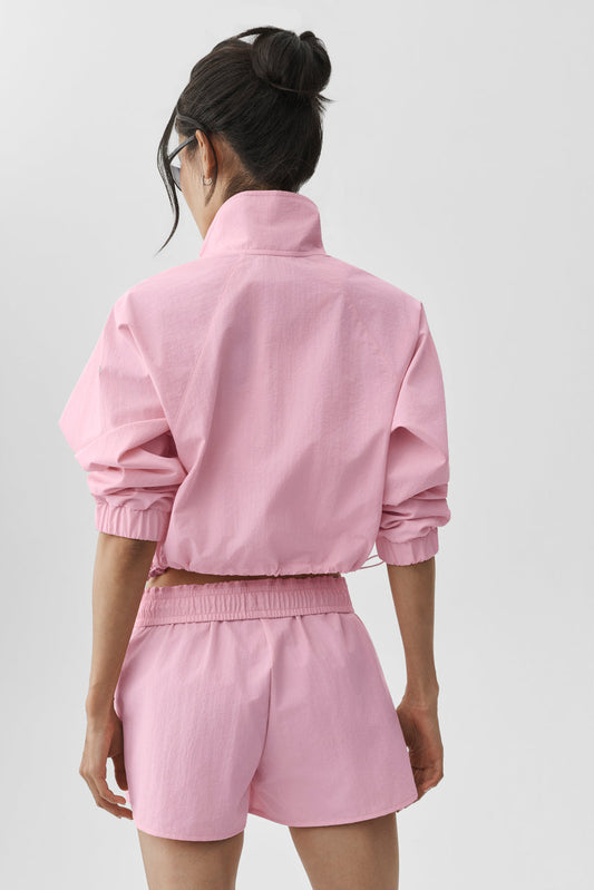 Cropped 1/4 Zip Alumni Pullover - Pink Marshmallow