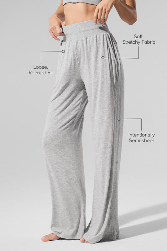 Semi-Sheer Delicate Lounge Flare Pant (Regular) - Athletic Heather Grey