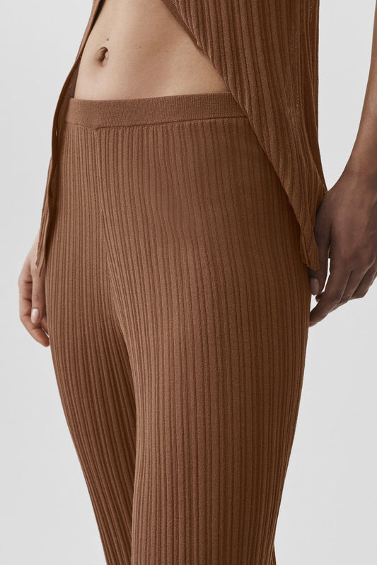 Sweater High-Waist Sunlit Straight Leg Pant - Sun Kissed Brown