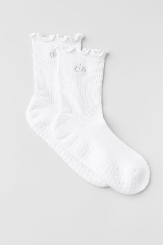 Lettuce Edge Grip Sock - White