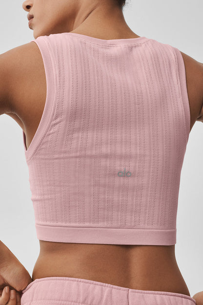 Seamless Pointelle Tank - Vintage Pink