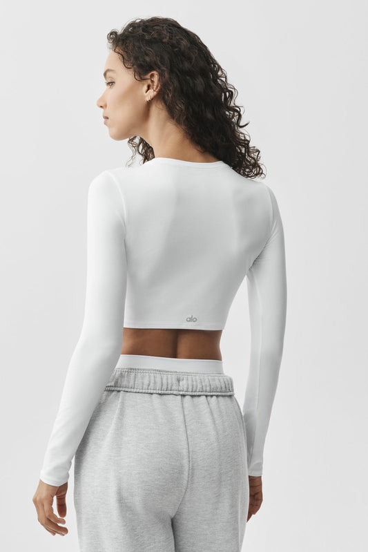 Alosoft Crop Finesse Long Sleeve - White