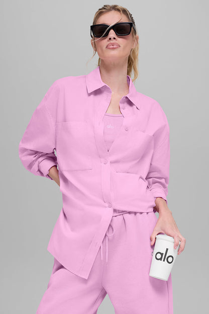 Cotton Real Deal Button Up Long Sleeve - Candy Heart Pink