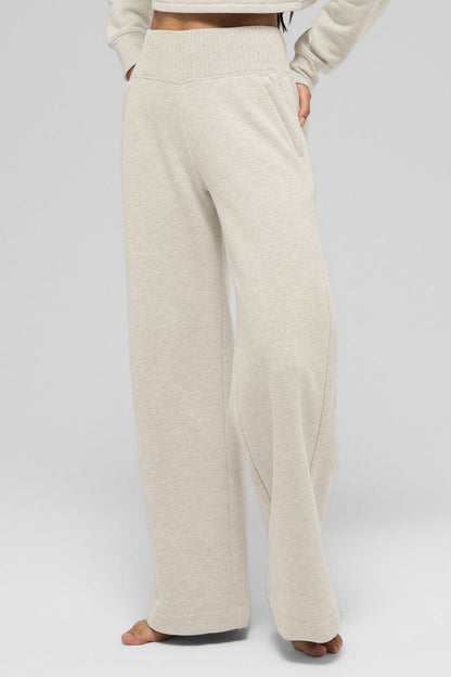 Serenity Wide Leg Sweatpant - Oatmeal Heather