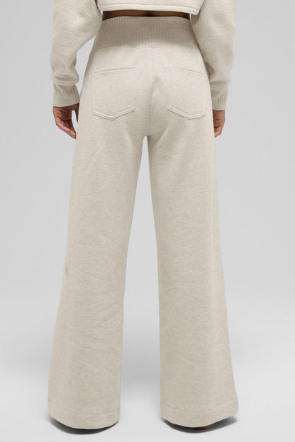 Serenity Wide Leg Sweatpant - Oatmeal Heather