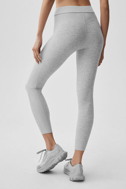 Alosoft High-Waist 7/8 Relay Legging - Athletic Heather Grey/White