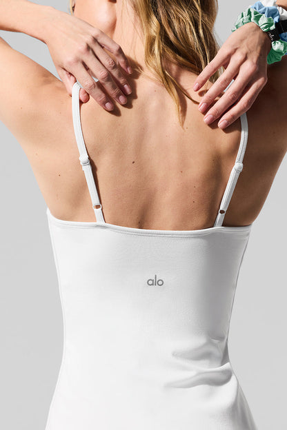 Airbrush Streamlined Dress - White/White